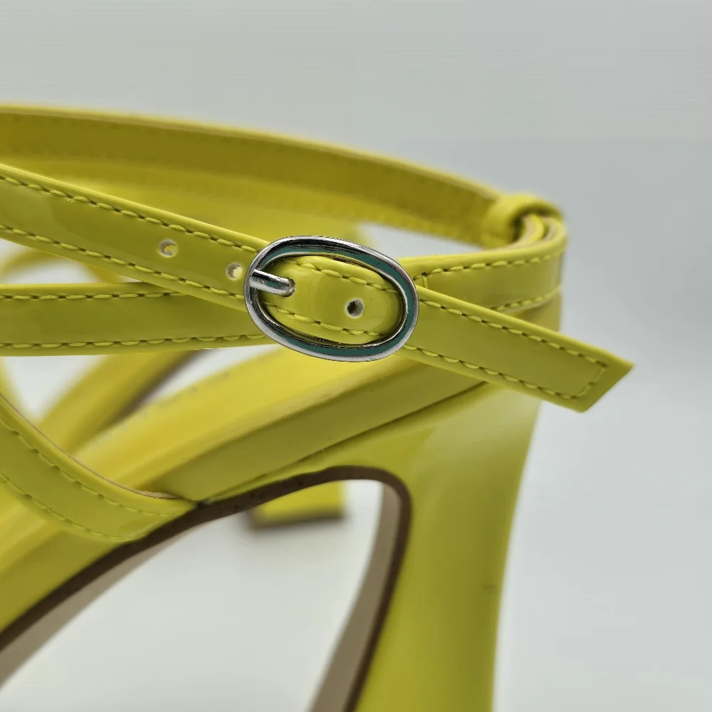 Marc Fisher Mahima Strappy Heeled Sandals, Greenish/Yellow, Women's 5M - Picture 6 of 15